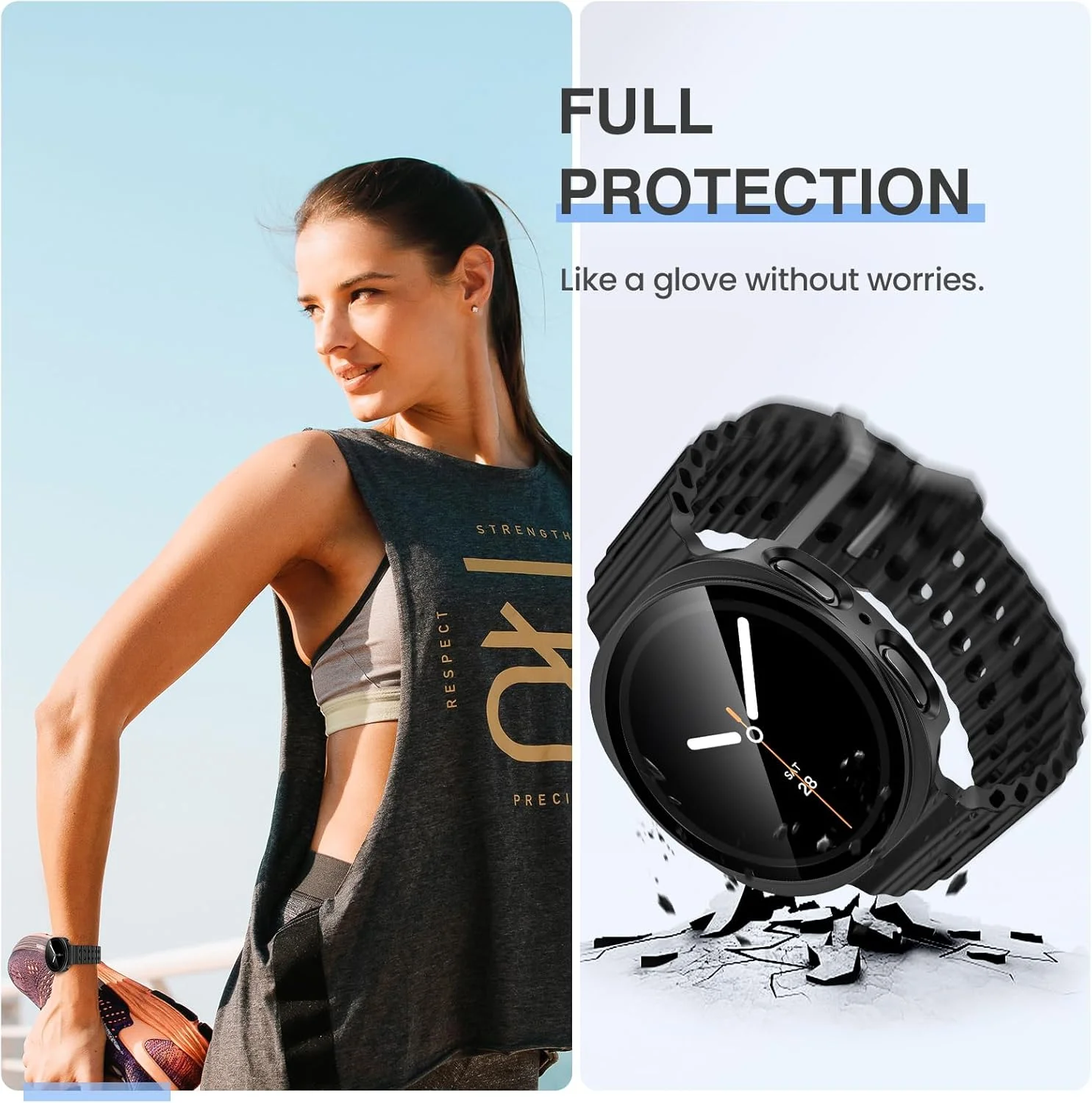 Casing untuk Jam Tangan Samsung Galaxy 8 44Mm 40Mm Aksesori Pelindung Layar Kaca Antigores Penutup Bumper PC Jam Tangan Galaxy 8 Pelindung