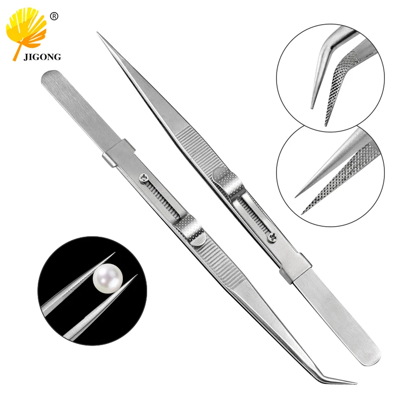 Professional stainless steel high quality jewelry tweezers for DIY diamond gem jewelry Jeweler's jewelry making tools
