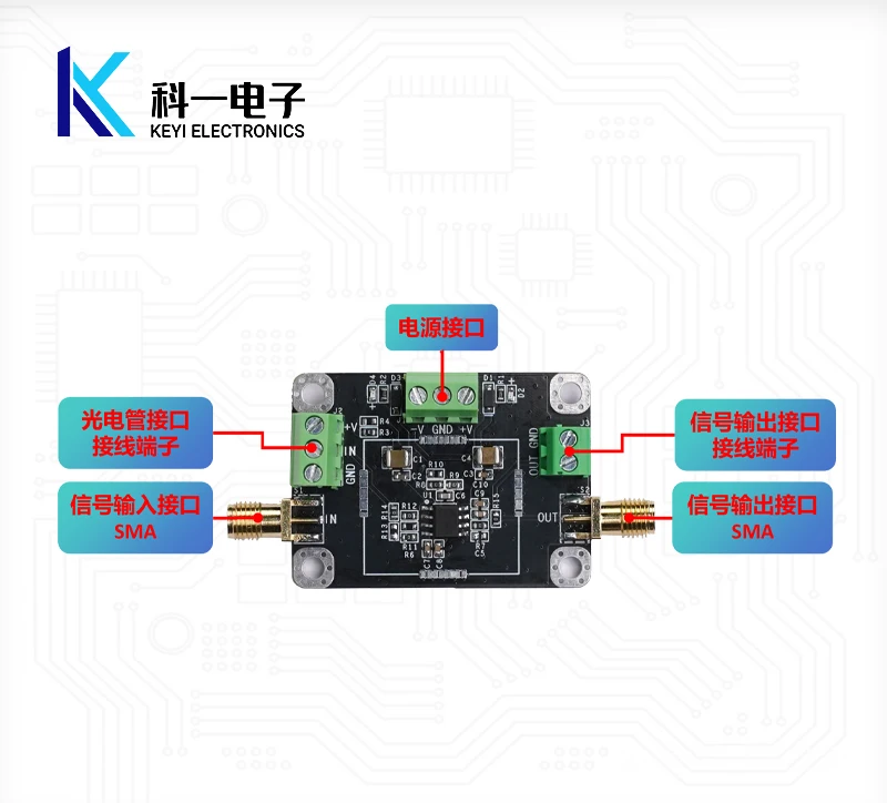 AD825 Transimpedance TIA Amplifier Module NA High-speed IV Photoelectric Current Voltage APD PIN Photodetector