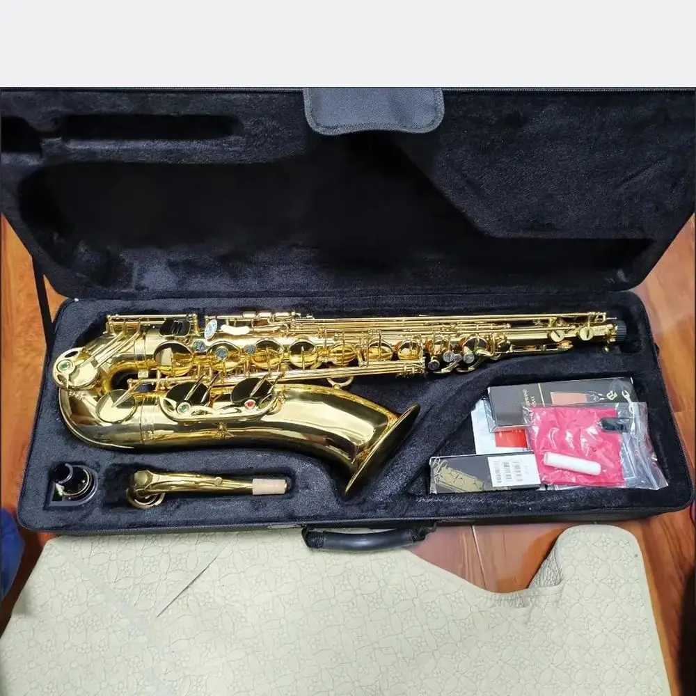 New golden 875 B tune professional Tenor saxophone double rib abalone key professional-grade tone tenor sax jazz instrument