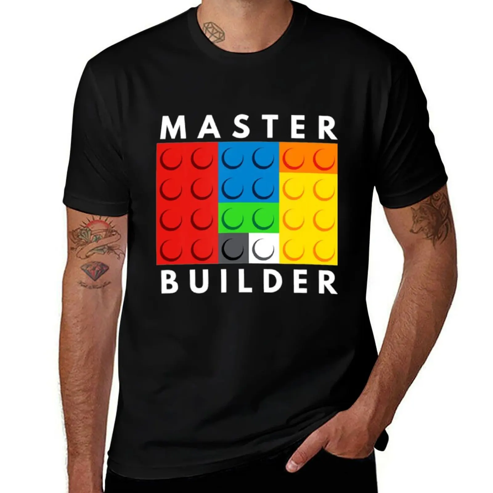 

Master Builder Building Blocks Brick Builders Toys T-Shirt man t shirt cute tops boys animal print t shirts men