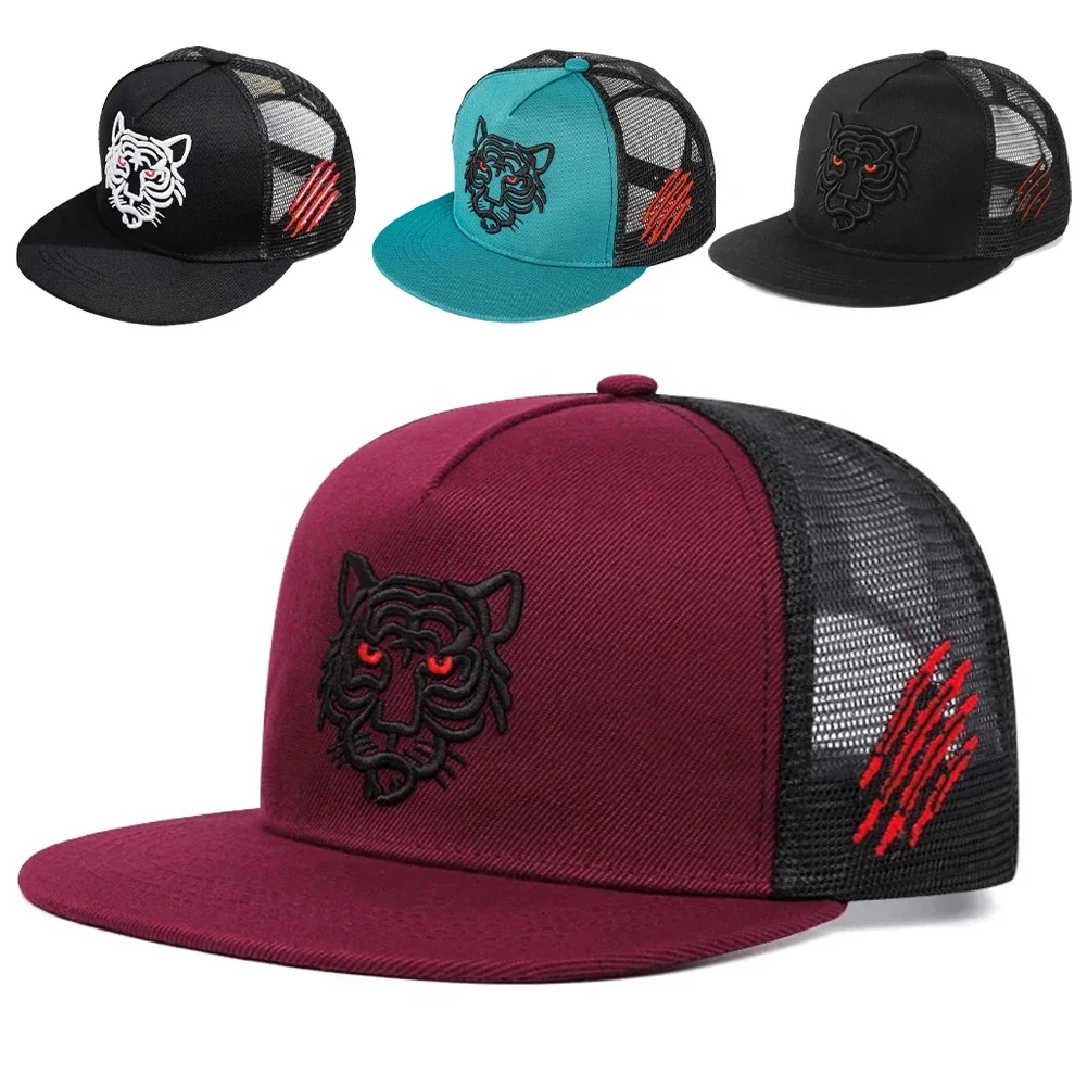 Cotton Black Tiger Embroidery Baseball Cap Men Women snapback Hats Summer Leisure Trucker Caps Unisex Hip Hop Hats Gorras