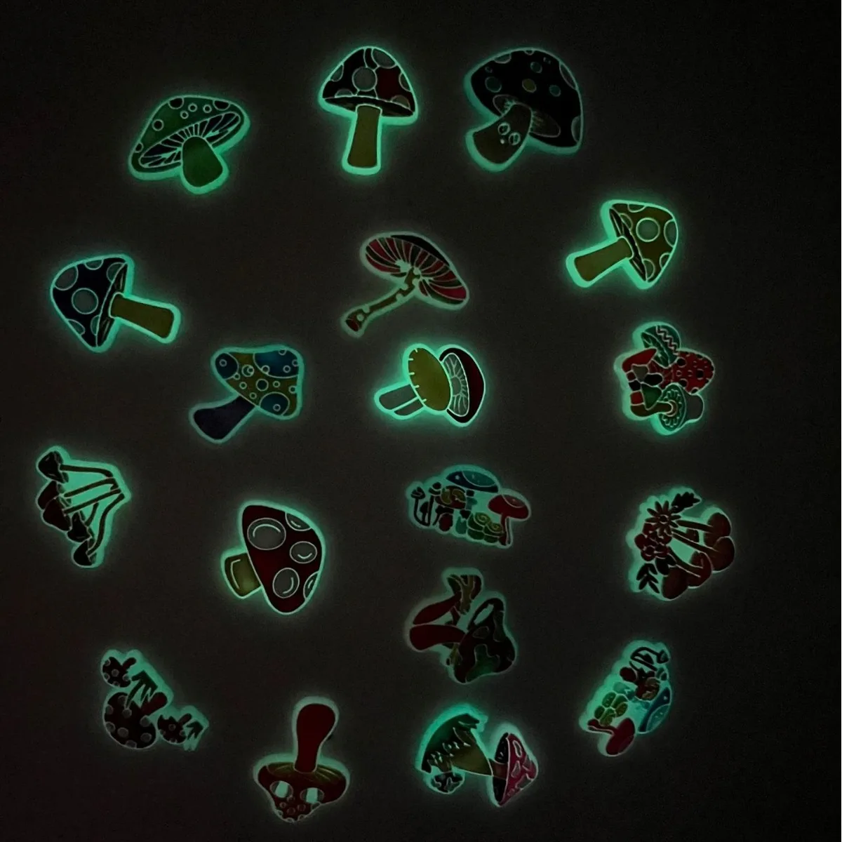 2pcs glowing in dark PVC plant mushroom shoe buckles charms accessories decorations for clog wristbands DIY unisex gift