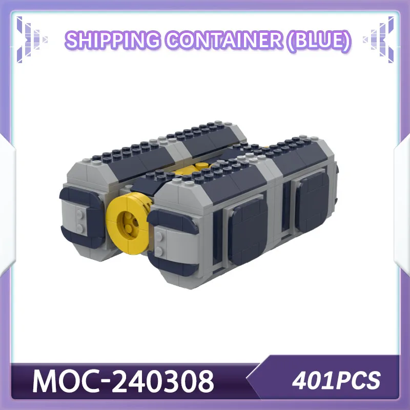 

Набор строительных блоков Контейнер для доставки (синий) MOC-240308 Космическая война для взрослых Кирпичи Военная военная модель космического корабля Рождество