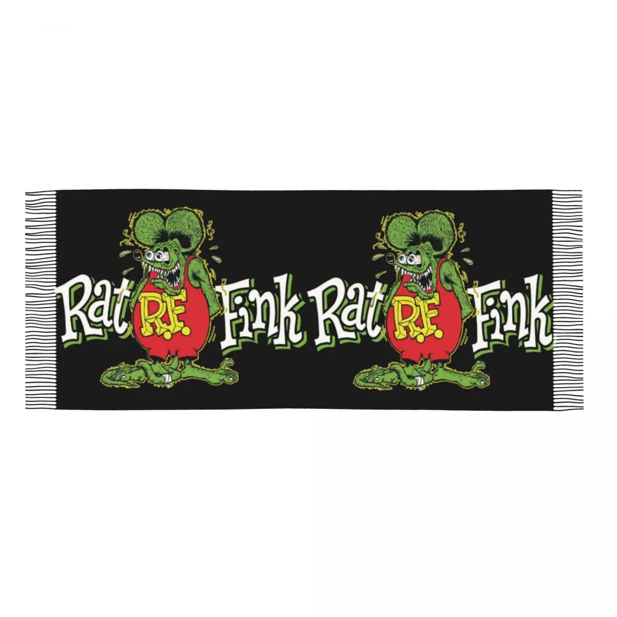 Personalizzato stampato Anime Cartoon Rat Fink sciarpa donna uomo inverno autunno caldo sciarpe scialle Wrap