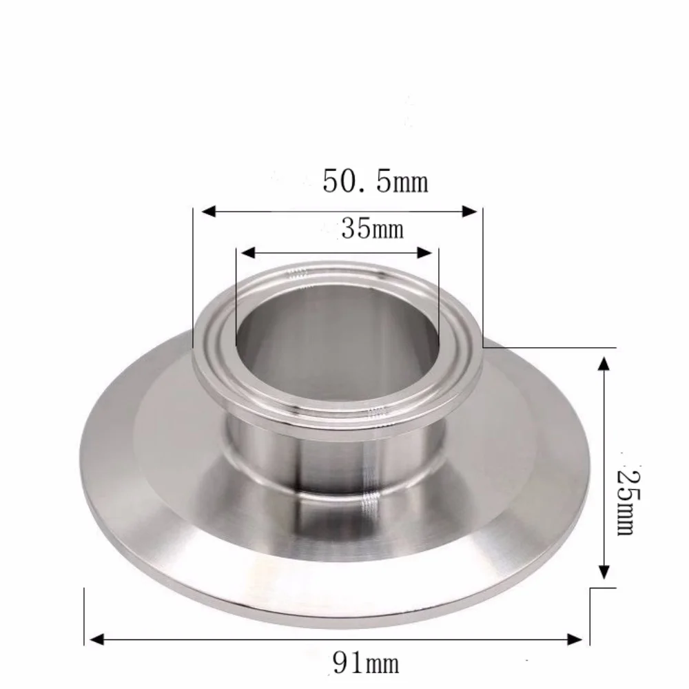 

Blind Reducer OD50.5mm x OD91mm Sanitary 304 Stainless Steel Blind Reducer with Tri-Clamp Flanges,Stub Ends,and Cover Plates