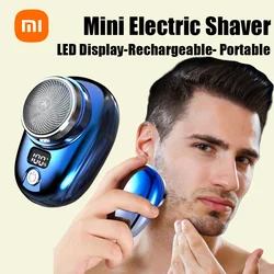 Xiaomi barbeador elétrico masculino carga usb mini bolso viagem navalha confortável fácil viagem barba corpo aparador de pêlos bolso navalha