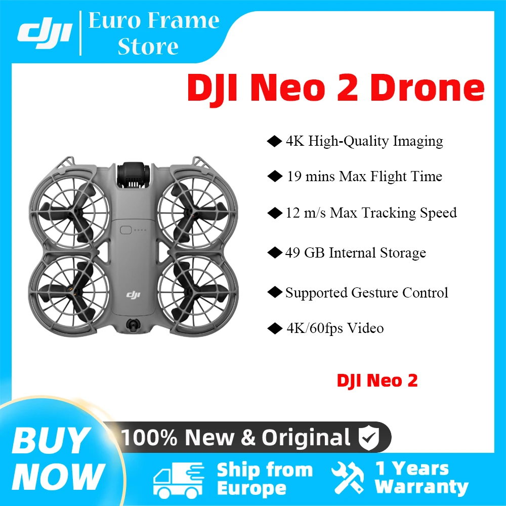 【Brand+】DJI Neo2 Drohne Flugkamera-Drohne 4K stabilisiertes Video 151g Leicht & Tragbar Vollständiger Propellerschutz Nine 2 C0