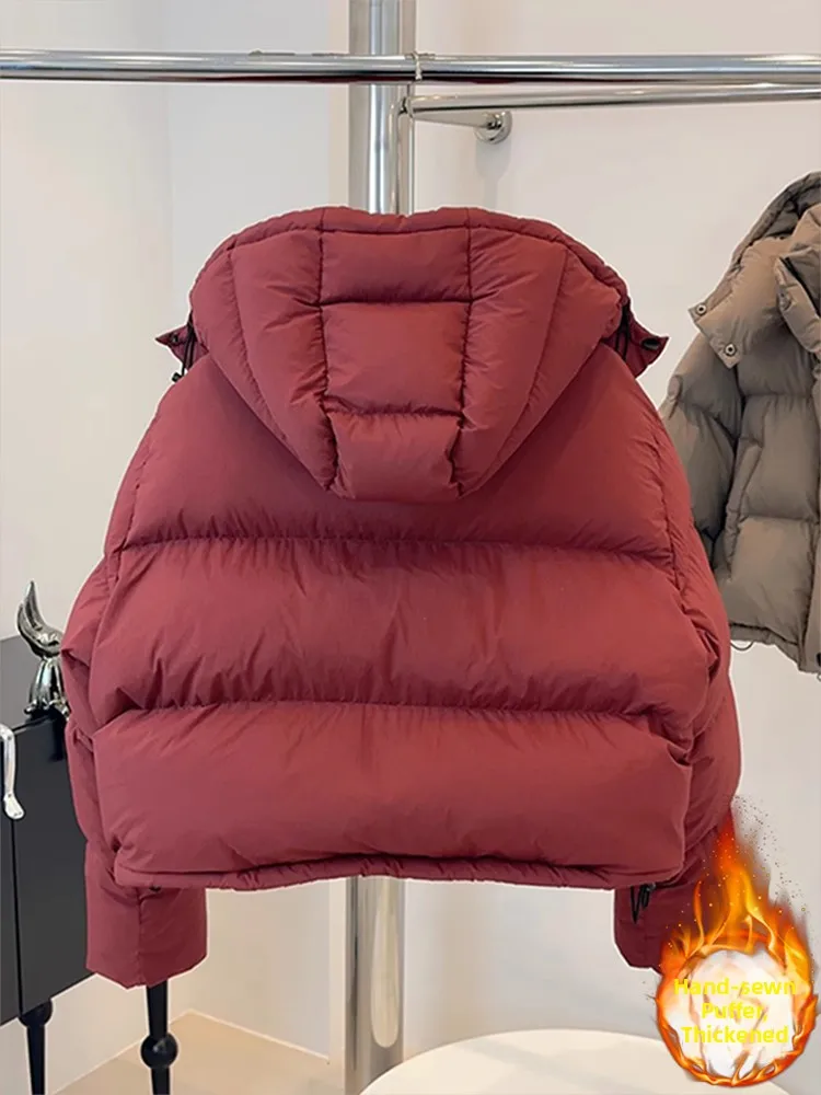 

Корейская утепленная хлопковая куртка-пуховик для женщин, теплая зимняя модная повседневная верхняя одежда на молнии