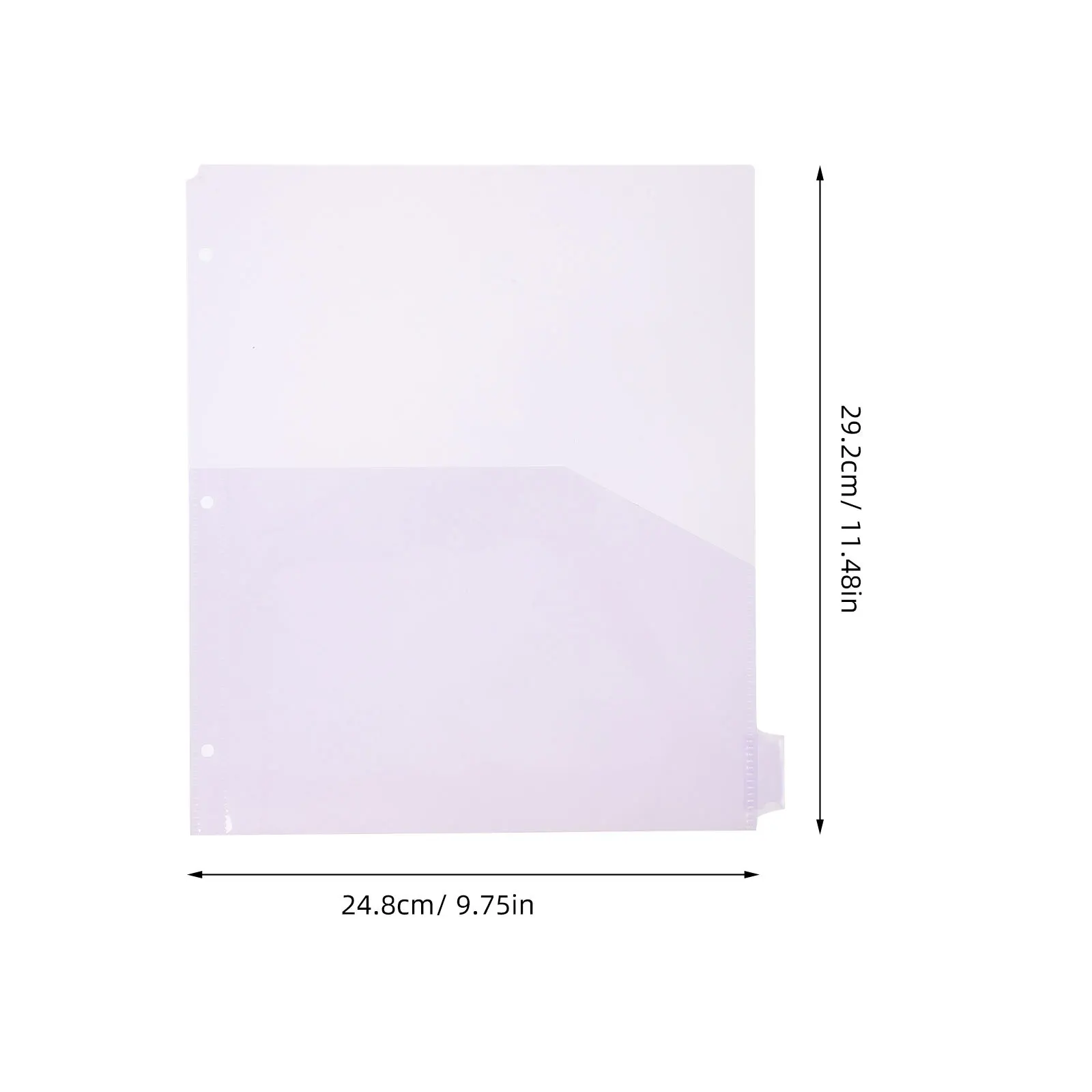 8 pcs A4 File Divider Pockets Plastic Binder Dividers With Pockets For Documents Transparent Page Protectors Hole-Punched