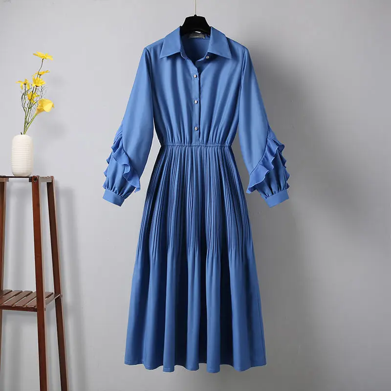 Chaleco bordado de estilo chino para primavera y otoño para mujer, vestido Midi azul, conjunto de 1 o dos piezas, elegante vestido Retro con borlas, traje