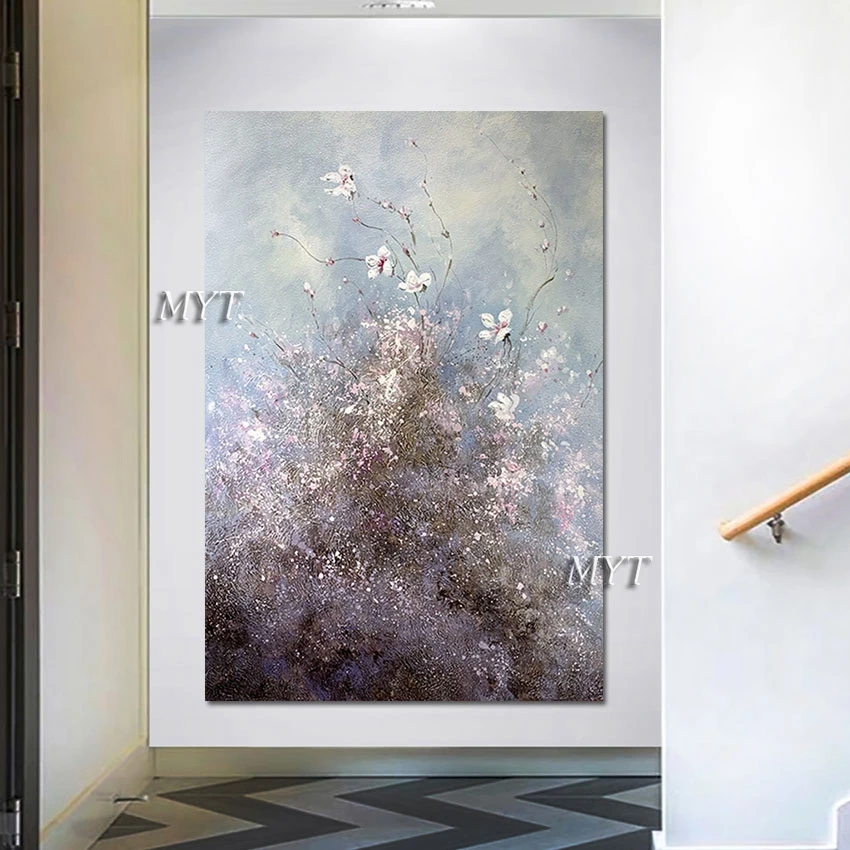 

Natural Scenery Wall Picture Acrylic Flower Abstract Artwork Art Trees Handmade Modern Oil Painting Unframed Outdoor Wall Decor