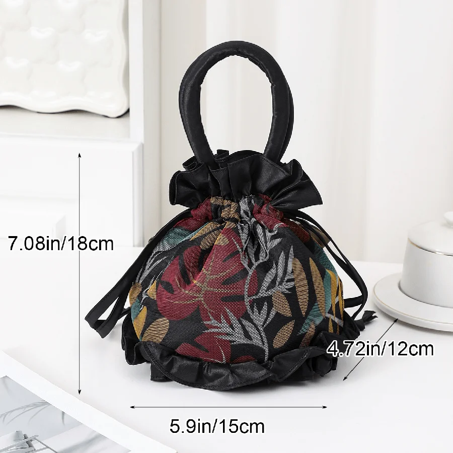 Mobile phone bag - lace ethnic wind bucket fabric bag - women's handbag - evening bag