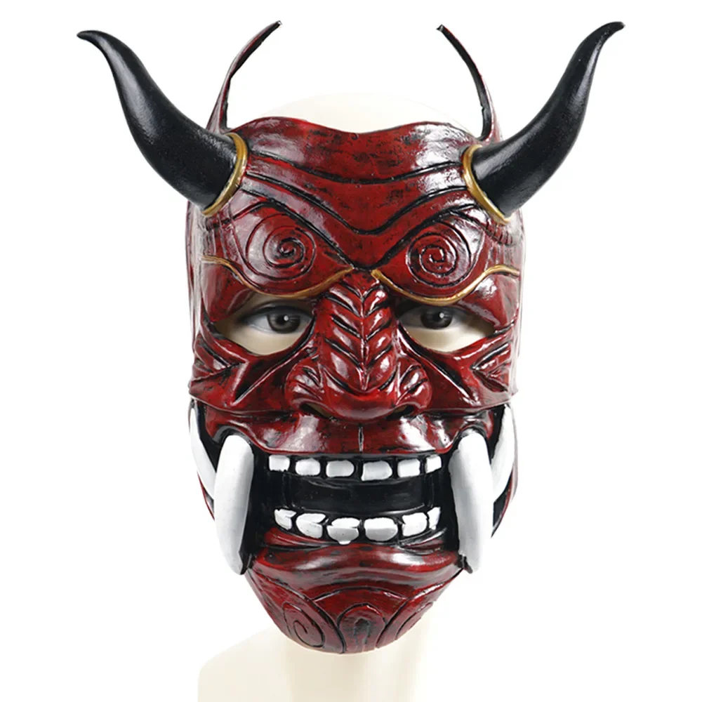 Samurai Mask Japanese Cosplay Masks Scary Latex Mascarillas Horror Anime Face Masques Halloween Costumes Props Carnival Mascaras