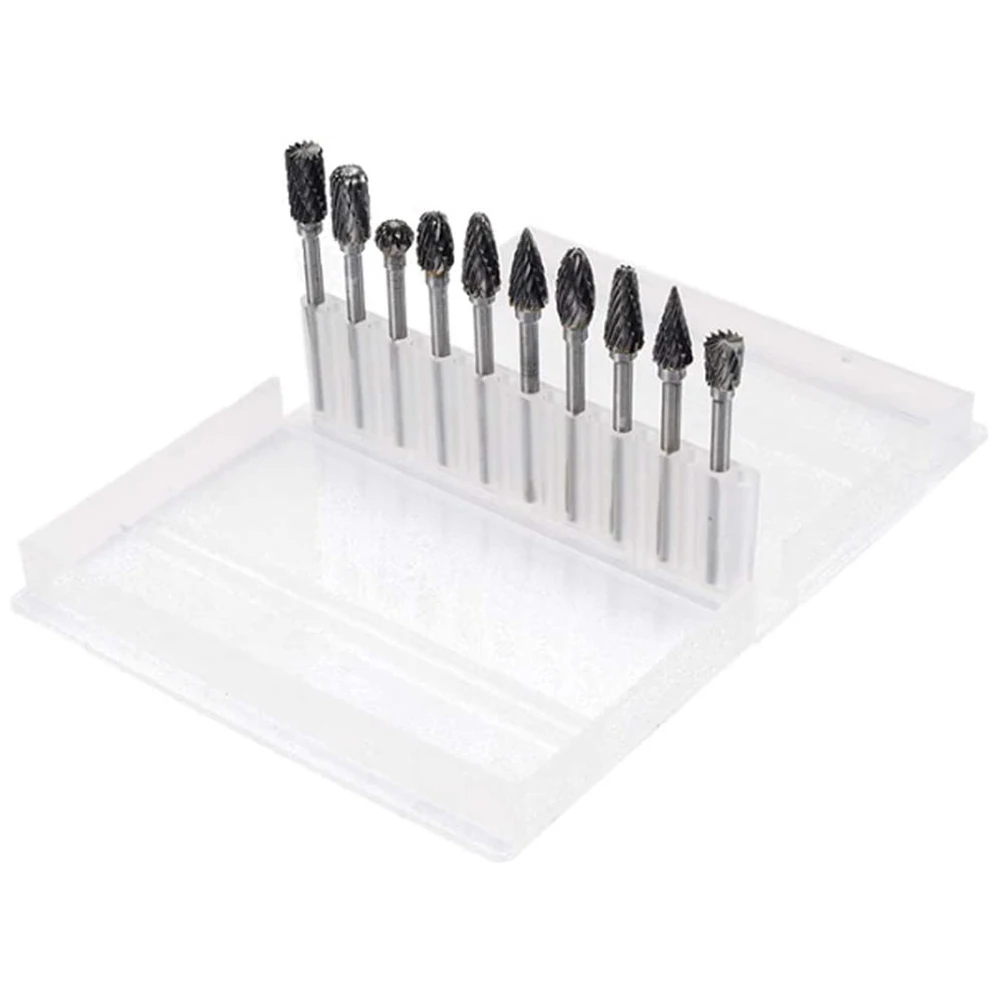

10pcs 45-50mm Carbide Milling Cutter Rotary Tool Double Groove Rotary File For Chamfering Casting Deburring Grinding