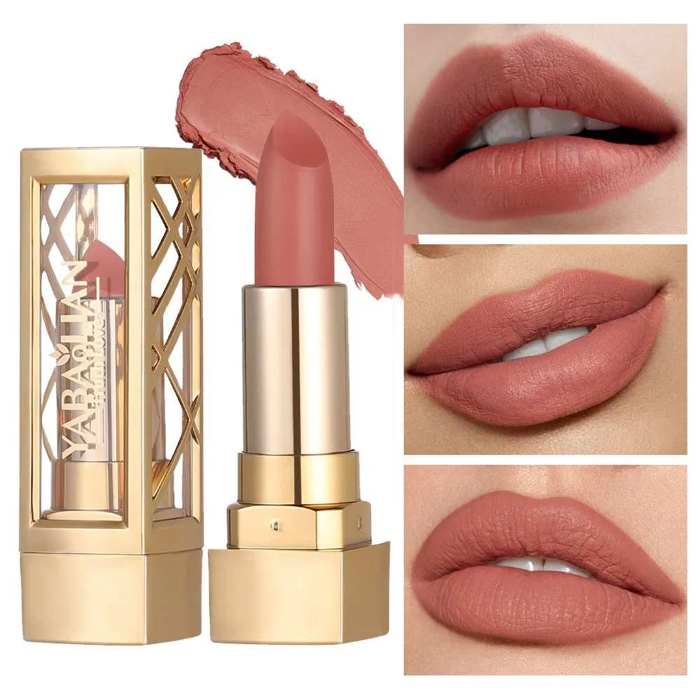 Lápiz labial crema antiadherente, brillo de labios duradero, brillo de labios mate, maquillaje resistente al agua y fácil de aplicar