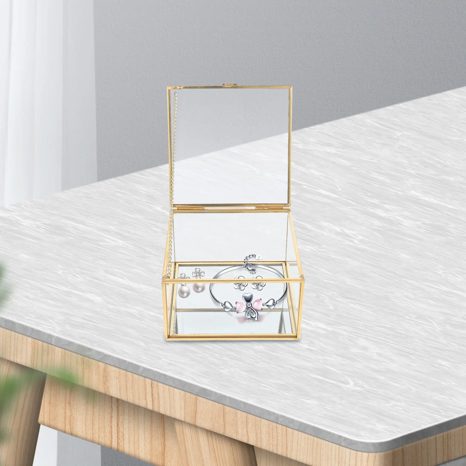 

Small Transparent Jewelry Box Compact Organizer Storage Case Earrings Holder Jewelry Display Box Earrings Organizing Case