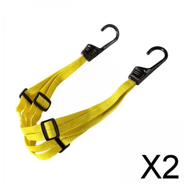 2X Motorcycle Luggage Helmet Strap Luggage Band Moto for Accessories Yellow