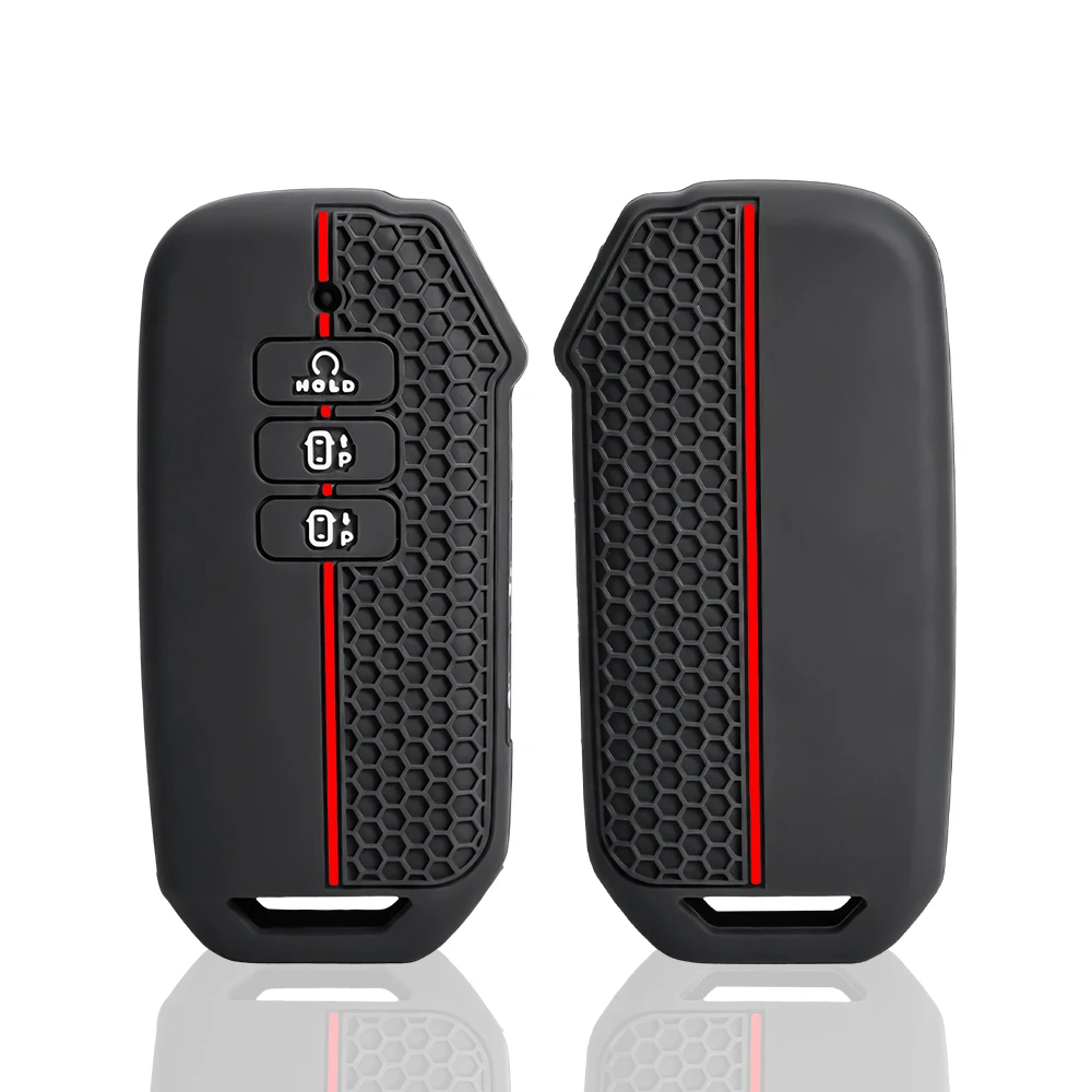 7 Buttons Silicone Car Key Case Cover for Kia 2024 Sportage 2023 Niro Hybrid 2021 Sorento MQ4 2022 EV6 GT-Line K8 V6