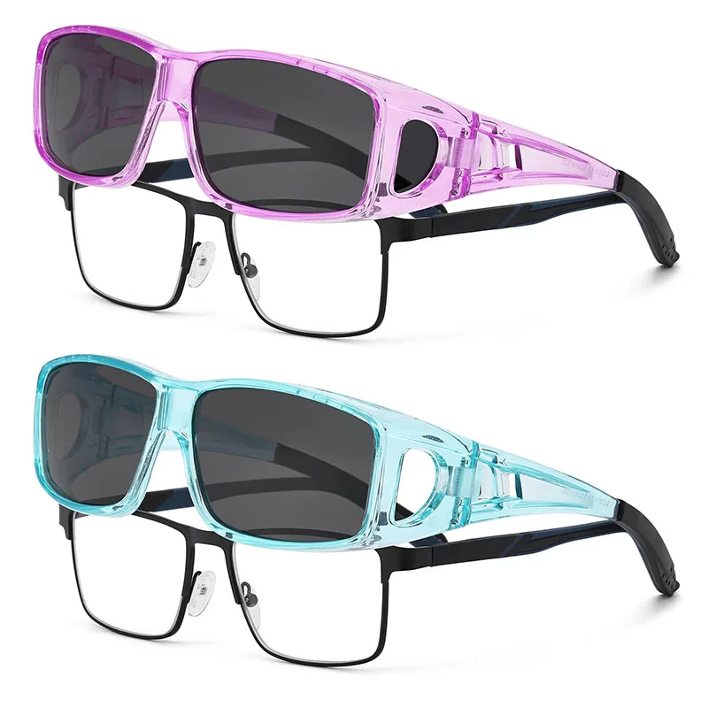 

Polarized Fit Over Glasses Sunglasses for Men Women Driving Square Wrap Around Shades UV Protection Sun Eyewear