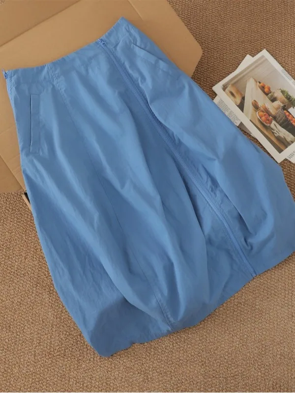 Chic Korean Style Midi Bloomer Skirt for Women Summer 2026  Elegant Beautiful Half-length Skirt Commute Style Non-deform...