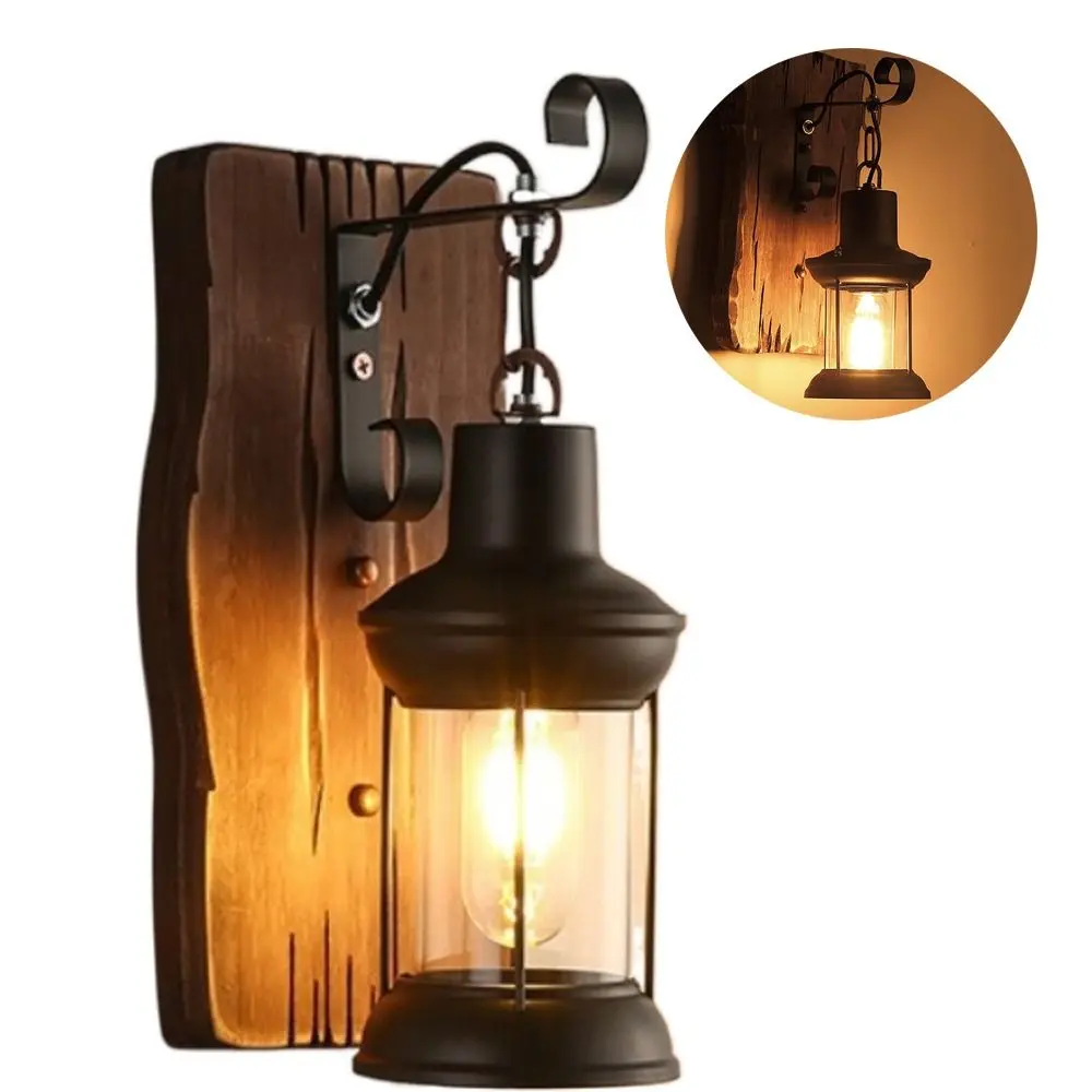 

Индивидуальные винтажные деревянные настенные светильники, ностальгический вид, энергосберегающие настенные светильники, креативный дизайн, декоративные настенные светильники для кафе