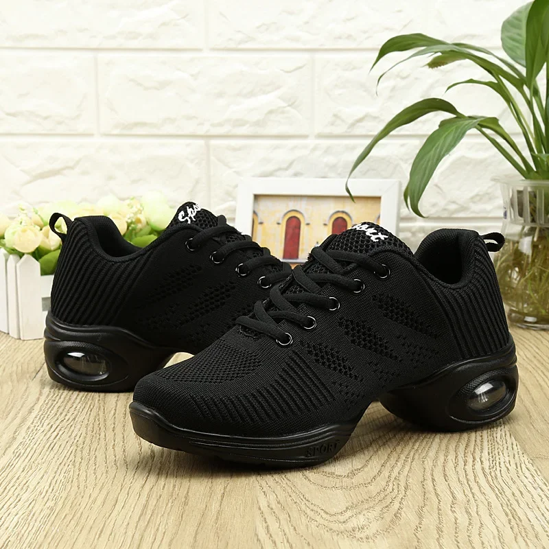 Vrouwen Dansschoenen Jazz Stijldansen Comfortabele Dame PU Zachte Zool Training Ademende Moderne Tango Dans Sneakers