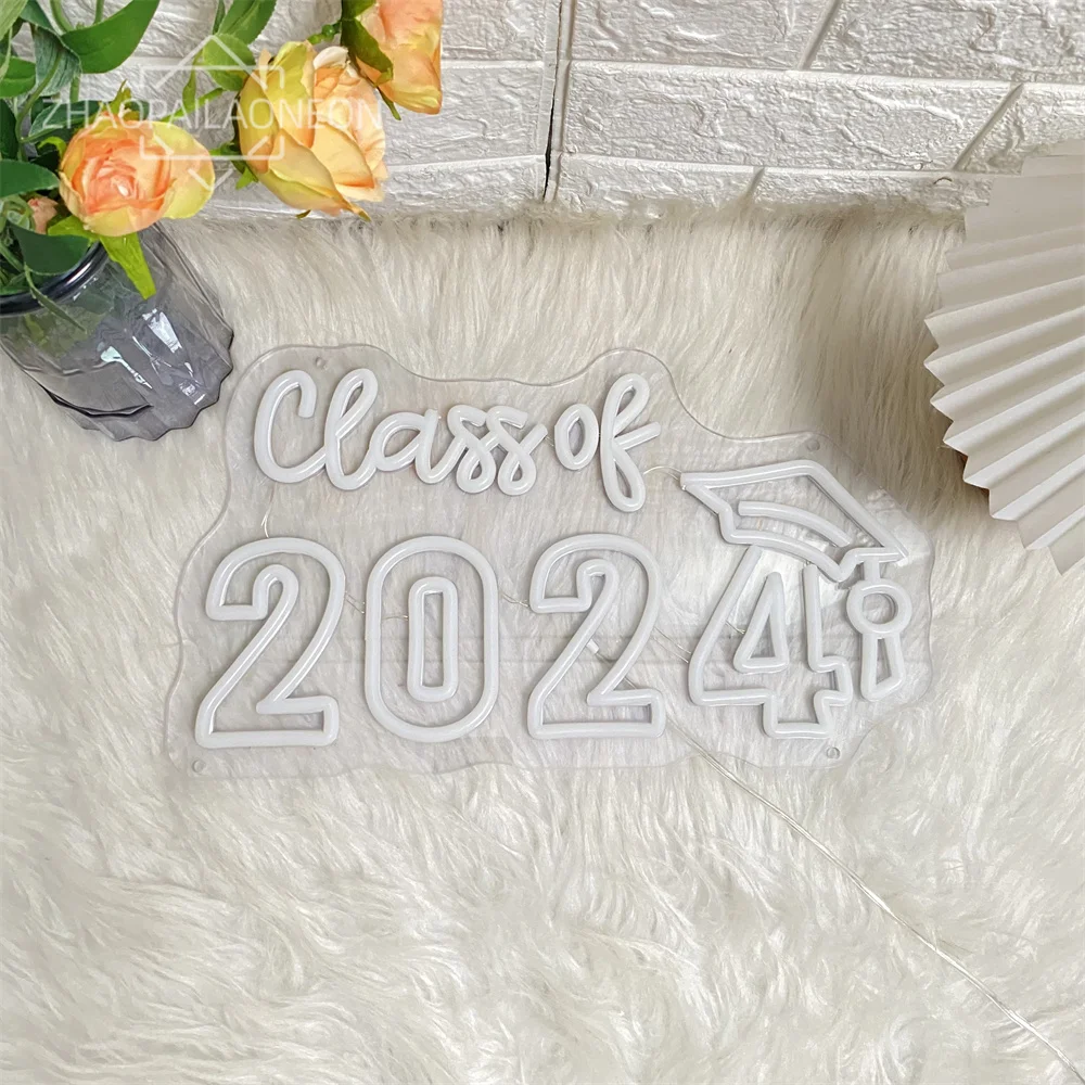 Graduation Led Neon Sign Wall Hanging Room Decor 2024 Congrats Ceremony LED Neon Lights USB Graduation Party Decoration Signs