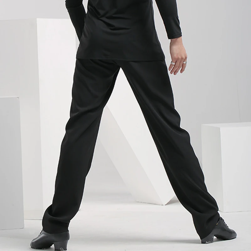 Latin Pants Men Ballroom Practice Wear Performance Costume Tango Dancewear Modern Dance Outfit Stripe Salsa Trousers JL4475