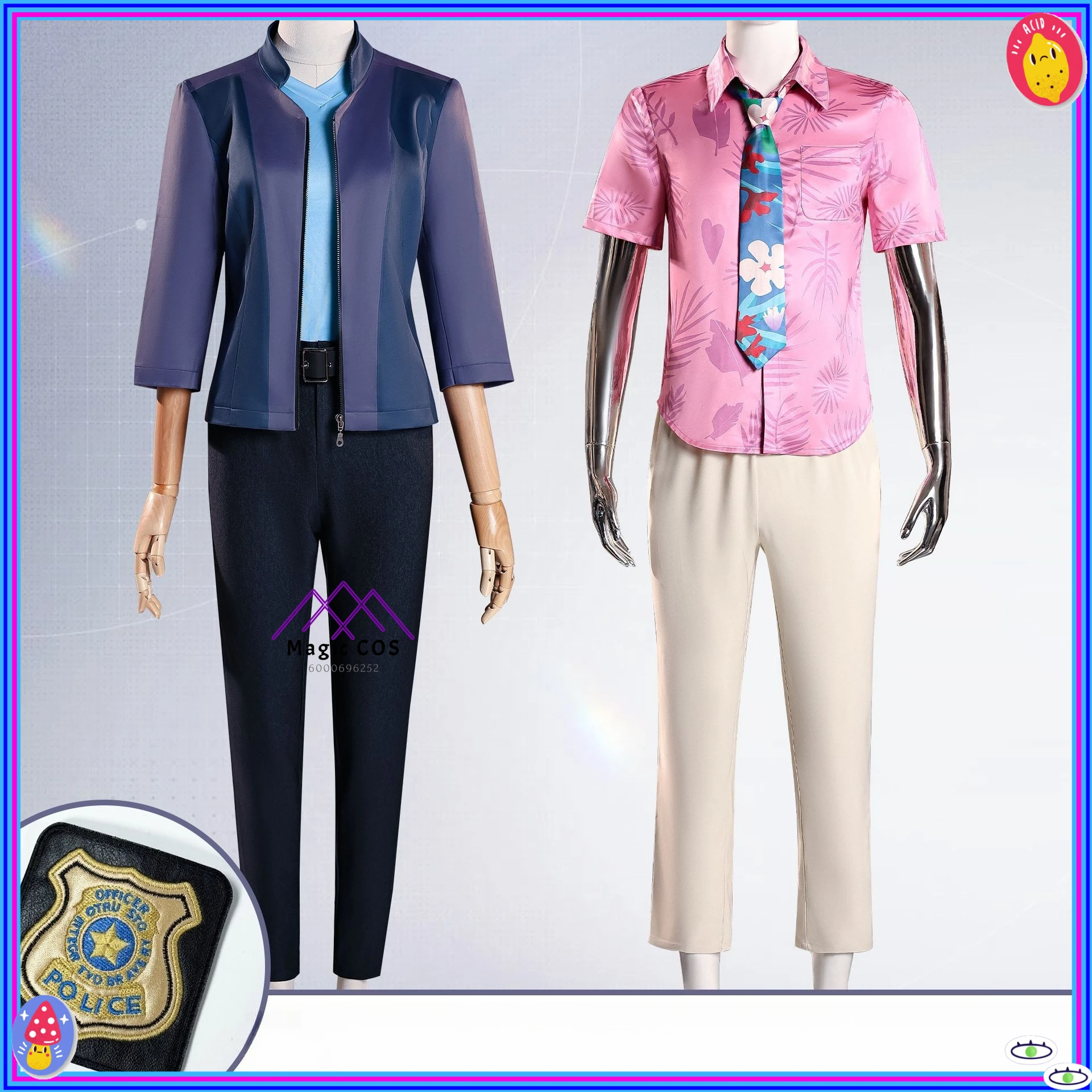 

Movie Cosplay Costume Anime Judy Hopps and Nick Wilde Fashion Role Playing Outfit Full Set Suits for Men Women Comic Con Party