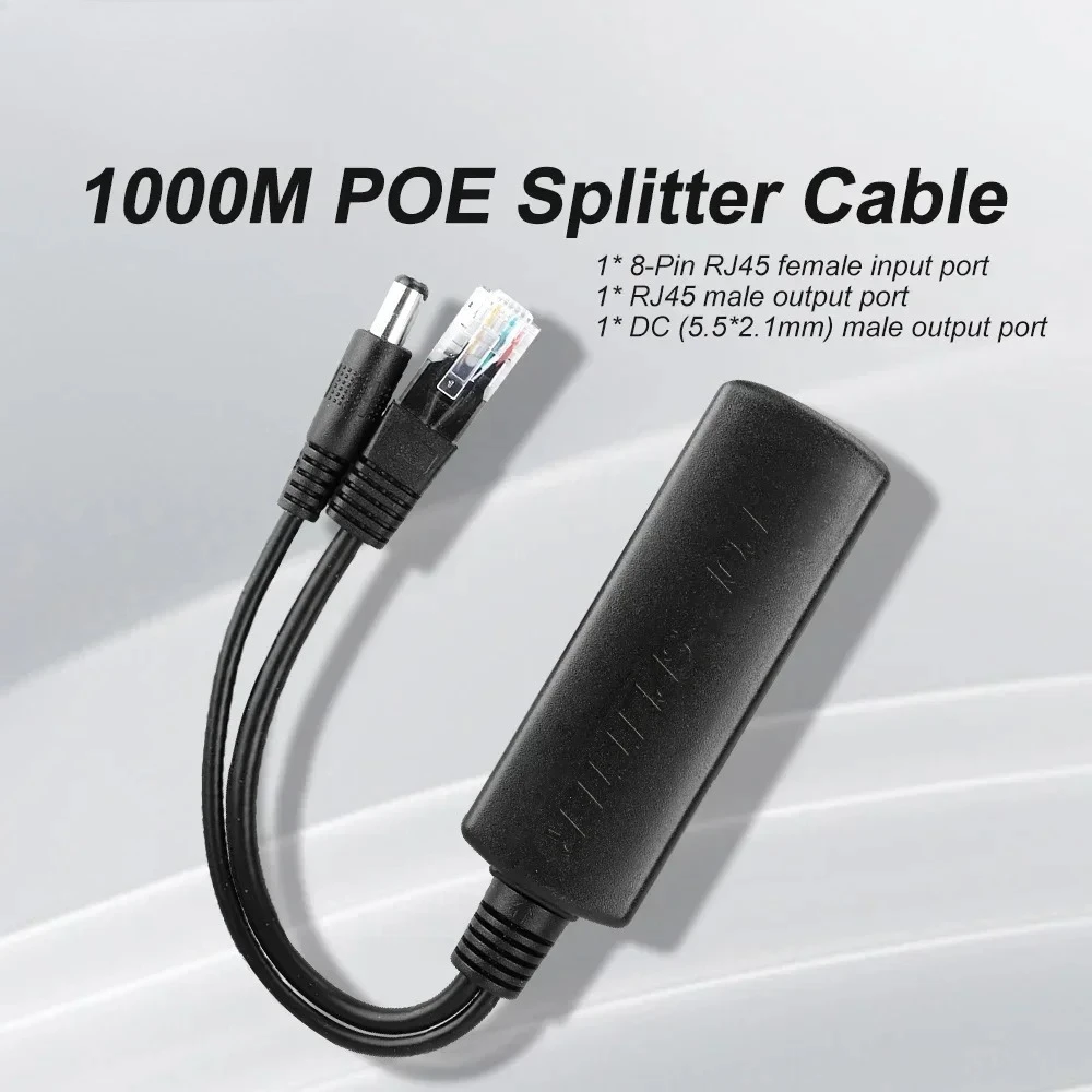 2026 جديد POE الفاصل 100/1000Mbps إيثرنت الفاصل IEEE802.3af 44-57 فولت إلى 5 فولت مصدر الطاقة لكاميرا غير POE أو جهاز غير POE