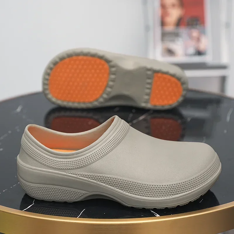 Zapatos de Lluvia de Secado Rápido para Hombre, Zapatos de Chef Antideslizantes, Resistentes al Aceite y a la Suciedad, Zapatos de Trabajo para Cocina, Zuecos Transpirables de Talla Grande