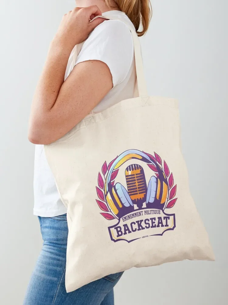 Sac fourre-tout avec grand logo pour siège arrière, sac à main en toile personnalisé, shopper universitaire