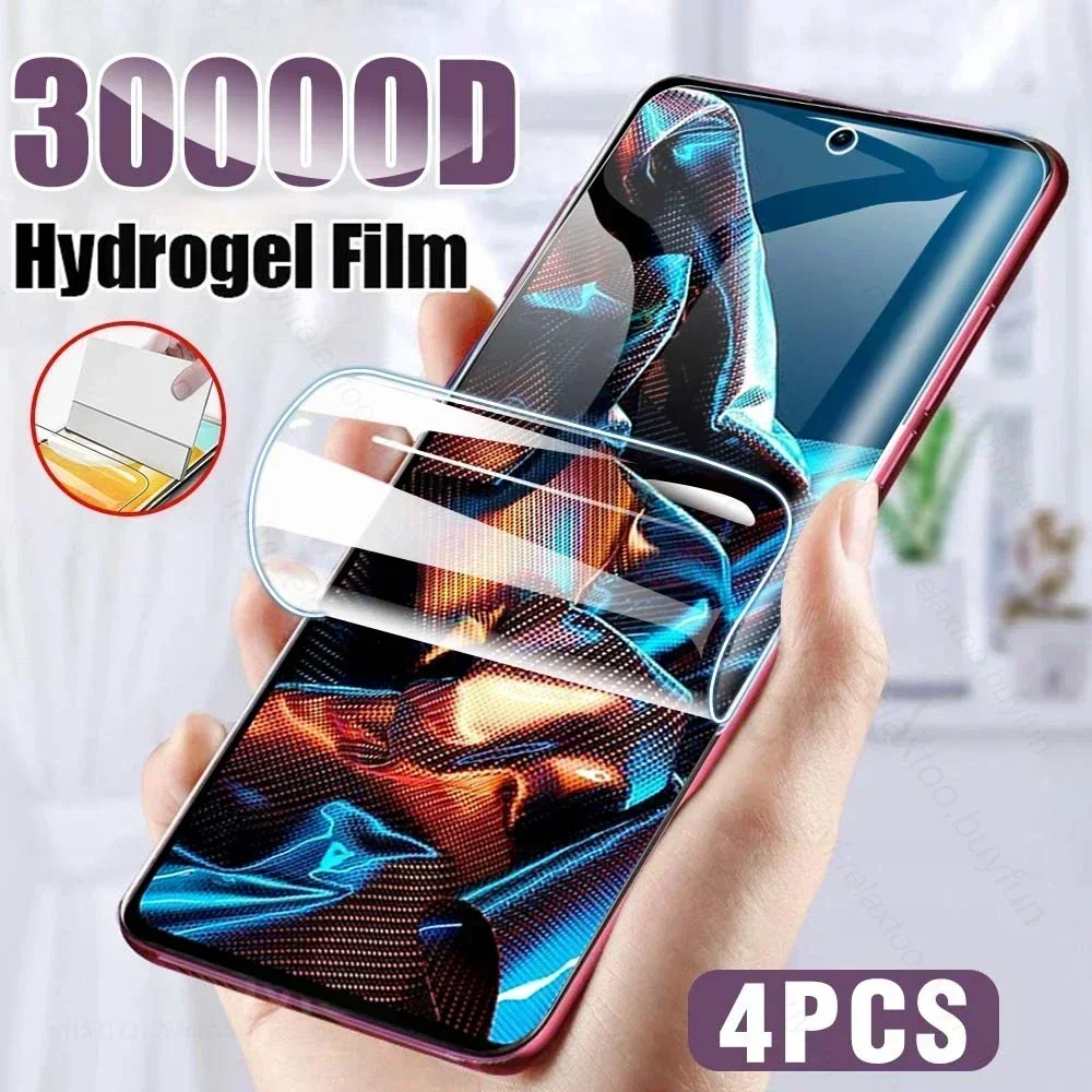 4PCS 300000D Curved Soft Hydrogel Film for Xiaomi Poco X 5 X5 Pro 5G Screen Protector Not Glass Poko Little X5 PocoX5 Pro X5Pro