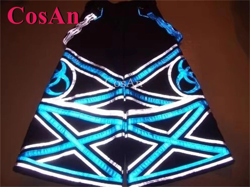 CosAn AUS スタイル ゴースト ダンス パンツ メルボルン シャッフル ファット パンツ ファッション ブルー ホワイト 反射ストリップズ パンツ 発光 ルーズ