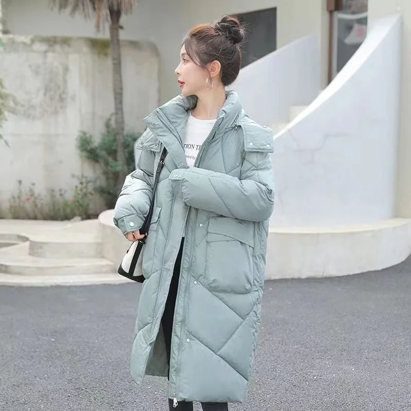 

Korean Loose Fitting Padded Coat for Women Long Over Knee Winter Jacket 2025 New Arrival Warmth Fashionable Design for Outdoor