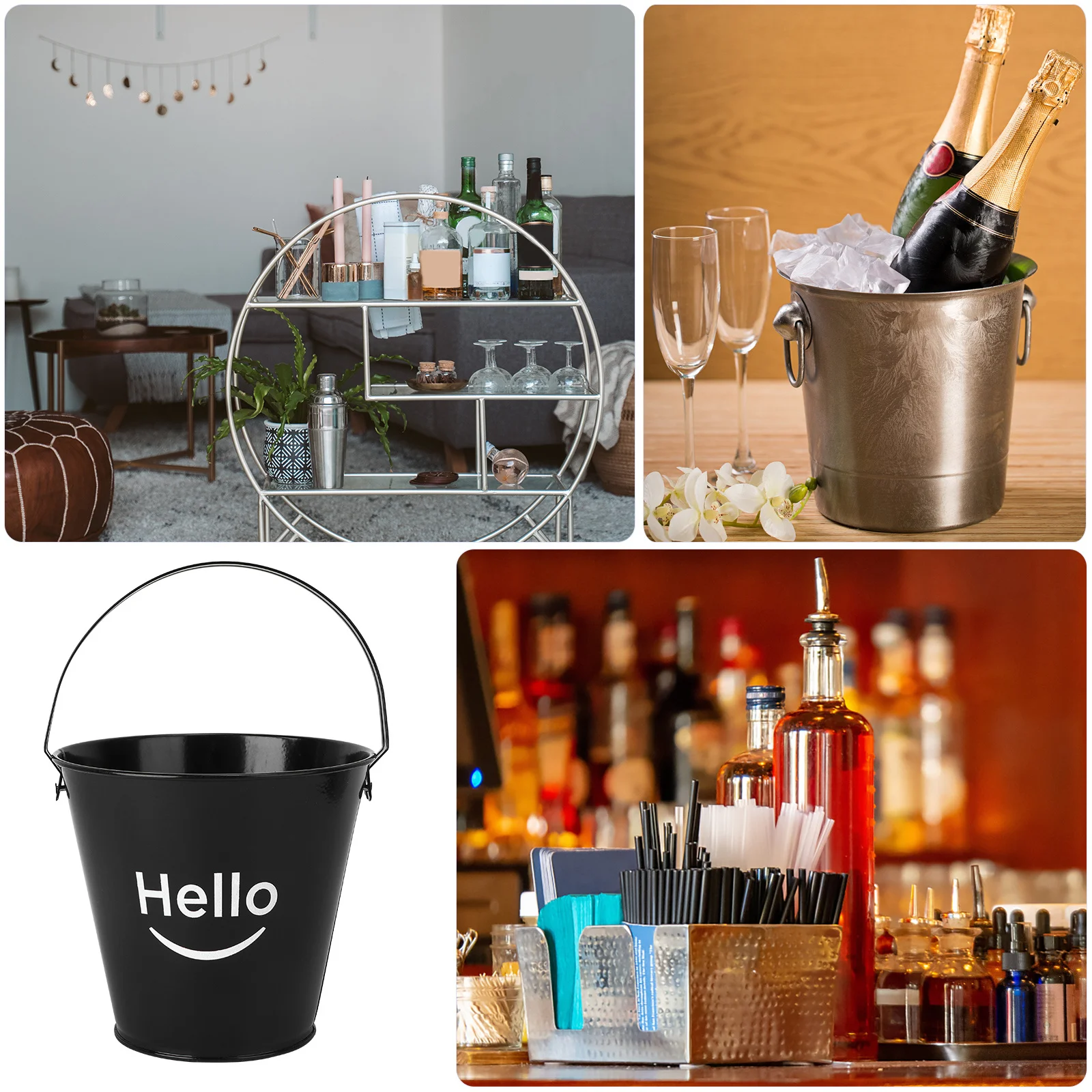 

Iron Bucket Food Storage Bucket Food Container Ice Bucket Fries Bucket