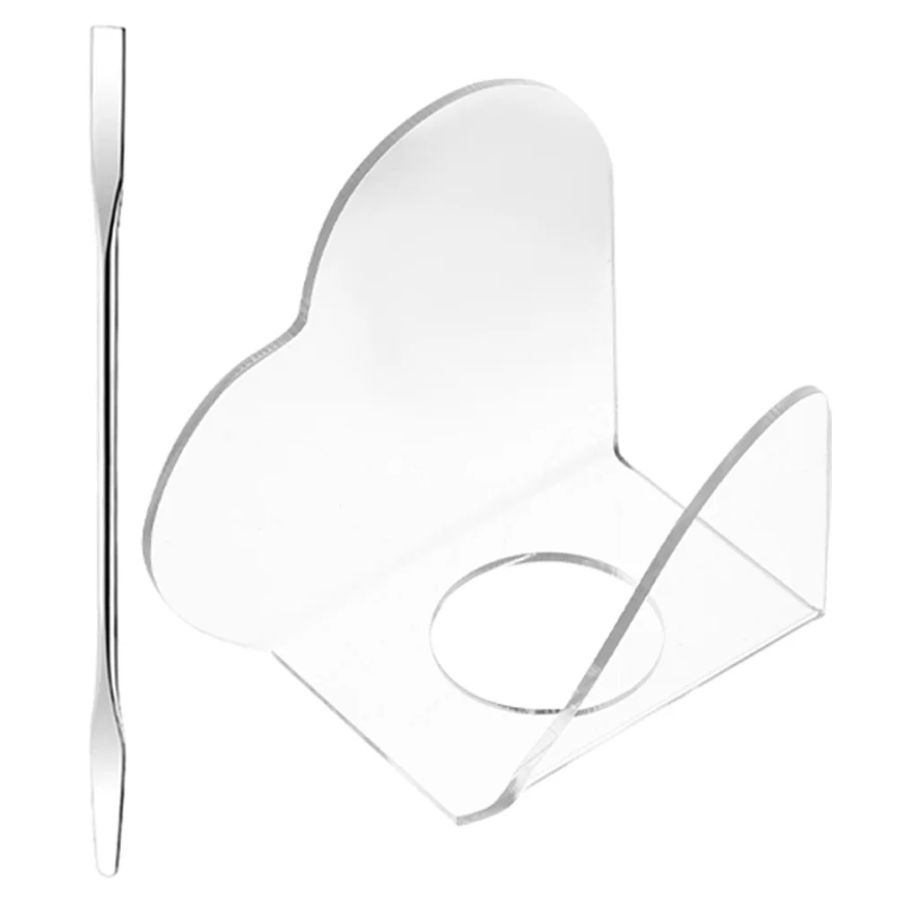 1 set Acrylic Makeup Mixing Palette Heart Shaped Foundation Spatula Set Portable Pigment Eyeshadow Travel Size Beauty