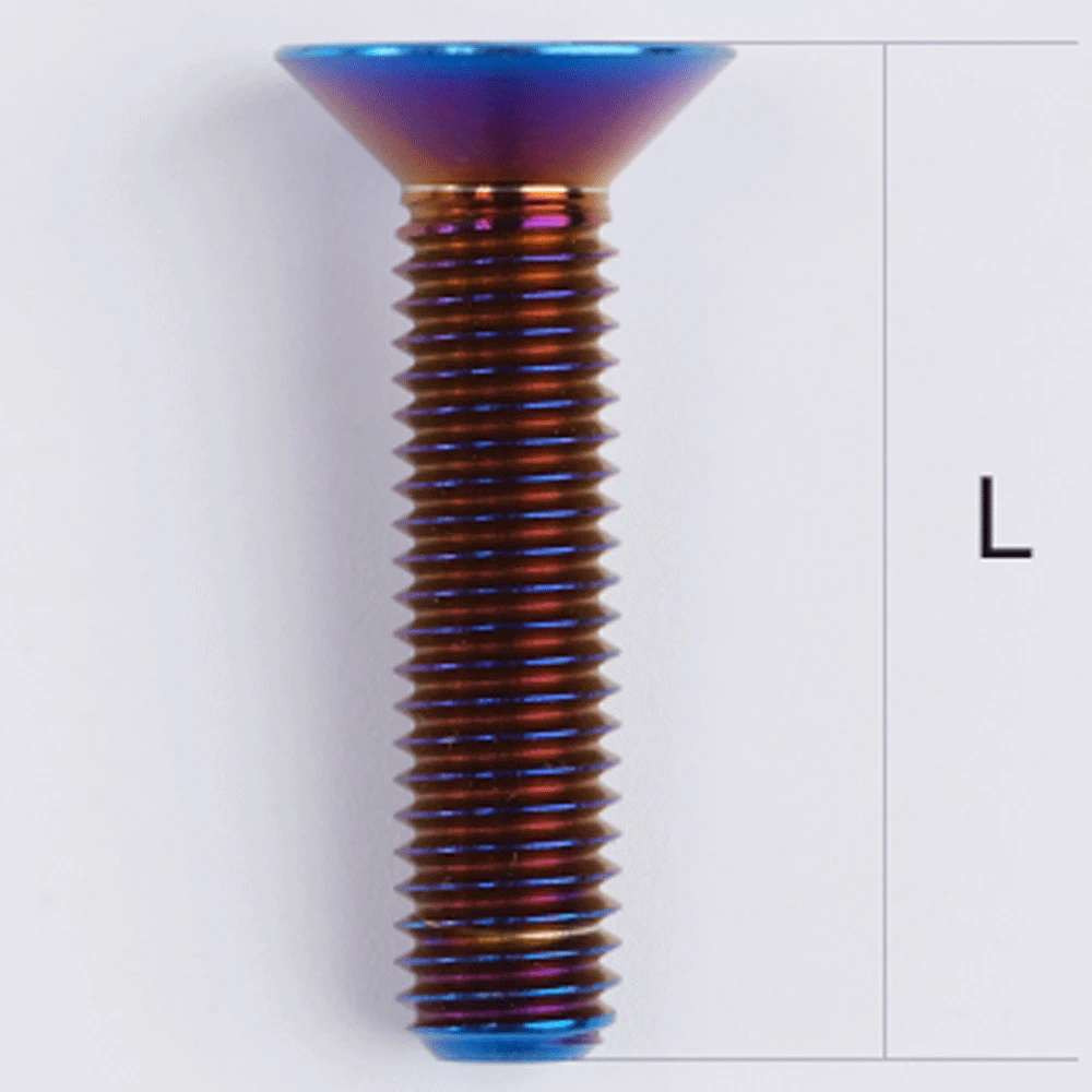 Mehrere Farbe m5 p 0,8mm 8/10/12/14/16/18/20/25/30/35/40mm gr5 tc4 Titan legierung Senk schraube Schraube flach t25 Torx Kopf – Detail 4