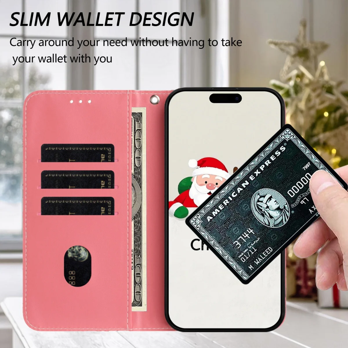 Christmas Phone Case for Samsung Galaxy M56 M36 M16 M06 M55 M35 M15 M05 M54 M34 M14 M04 Cases Flip Wallet Luxury Leather Cover