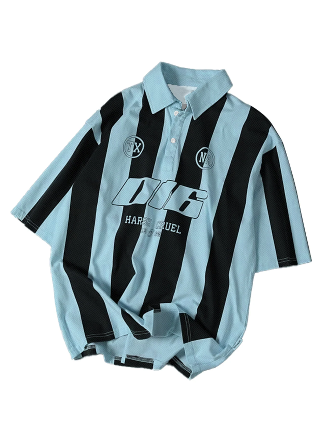 قميص بولو صيفي للرجال على طراز الشارع مخطط بألوان متعددة مطبوعة بأكمام قصيرة هو الخيار الأفضل للرياضات الخارجية في الصيف والارتداء اليومي غير الرسمي #1