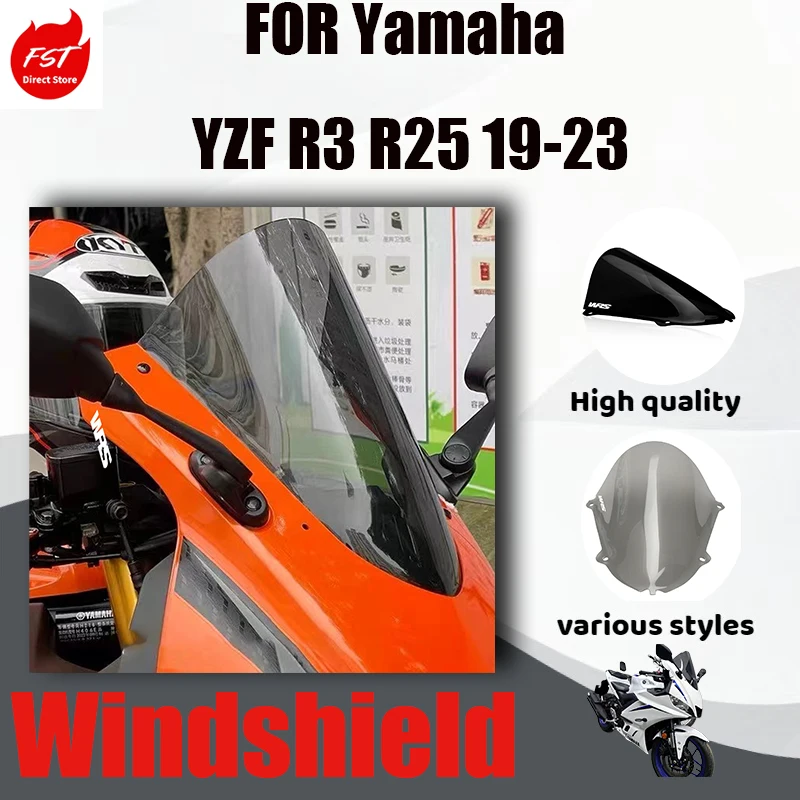 

Motorcycle Racing Heightened Windshield for Yamaha YZF R3 R25 2019-2023 Modified Front Wind Screen Enhance Riding Experience