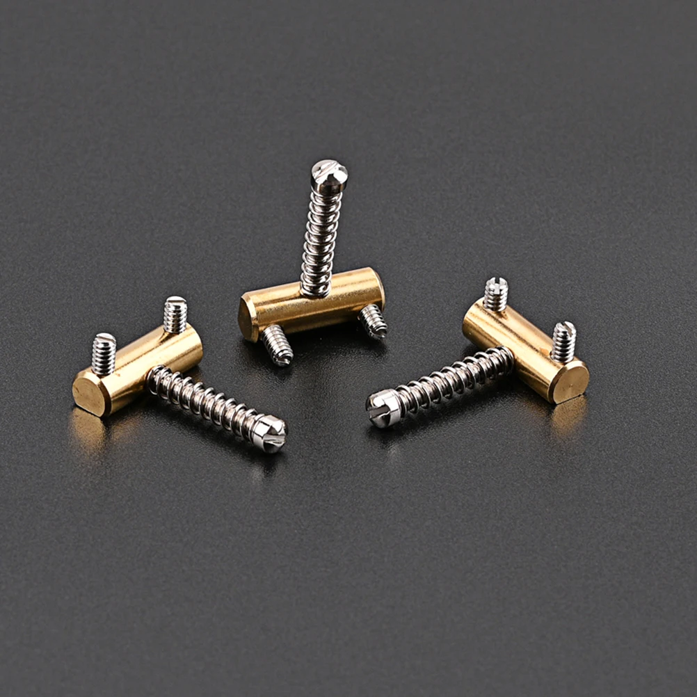 

3 Pcs Copper Saddle Screw Spring Guitar Replacement Screws Bridge Saddles Electric Metal Golden