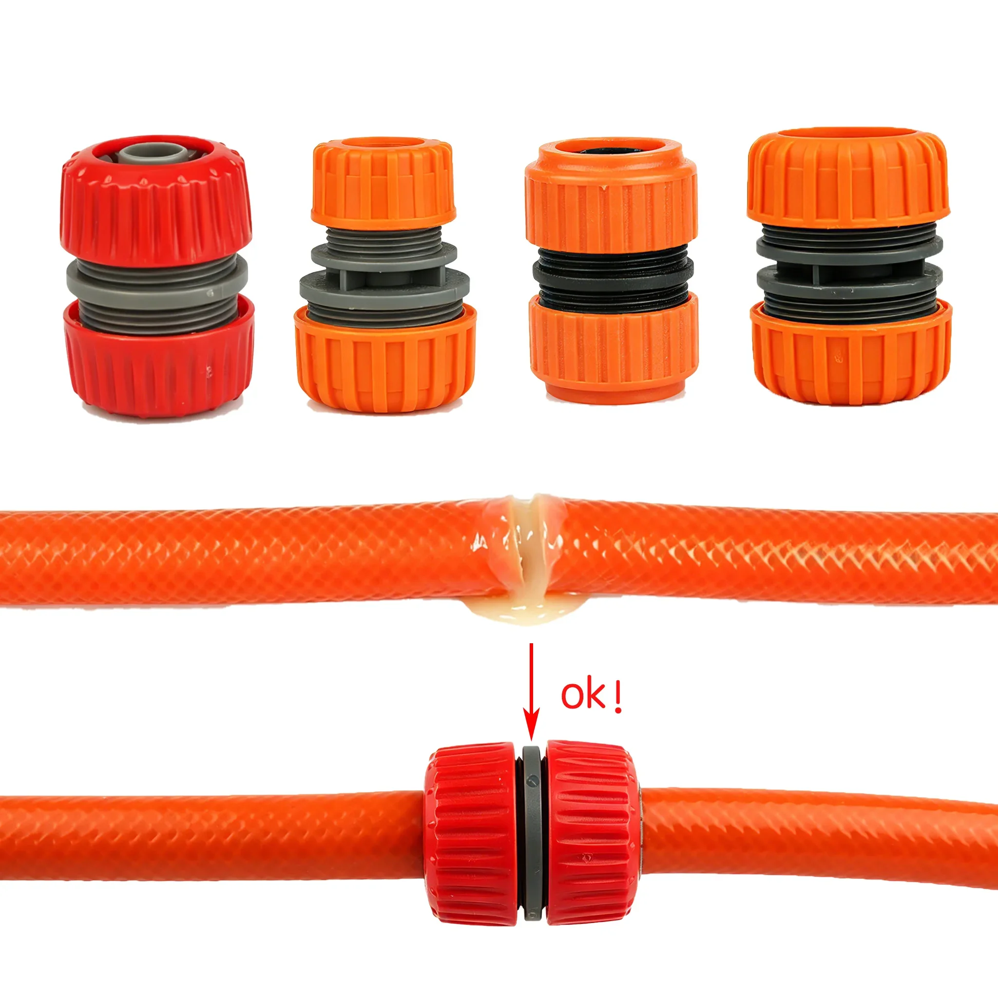 5-Piece Hose Connector Quick Connect Kit Connector Repair Irrigation Accessories Water Pipe Extension Connector Garden Drip Irri