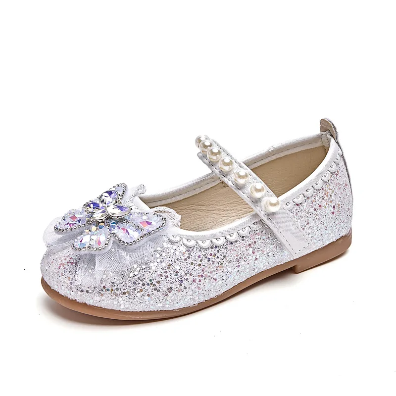 Mädchen Glitzer Strass Schmetterling Perlen Mary Jane Ballerinas Rutschfeste Weiche Sohle Kleinkind Mädchen Hochzeit Party Prinzessin Festliche Schuhe – Detail 24