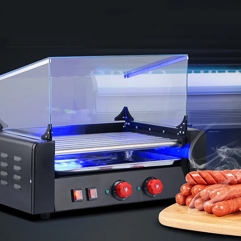 Commercial Grill เครื่องฮอทดอกฝรั่งเศสไส้กรอกเครื่องคั่วสุนัขร้อนบาร์บีคิวเครื่อง Hot Dog Roller เครื่อง SC-007C