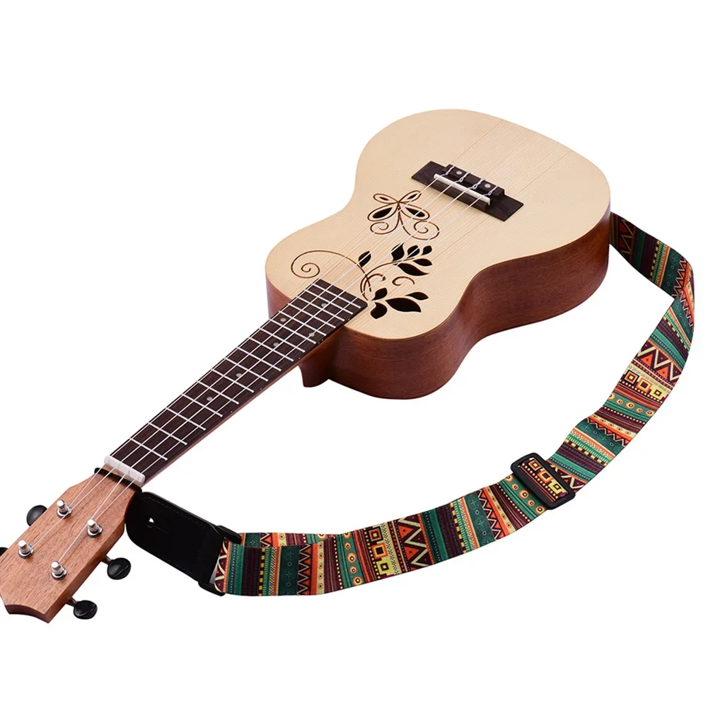 Shoulder Strap Ukulele Strap Webbing Adjustable Soft And Smooth 61cm~101cm Accessory Approx.52g Ethnic Style Polyester