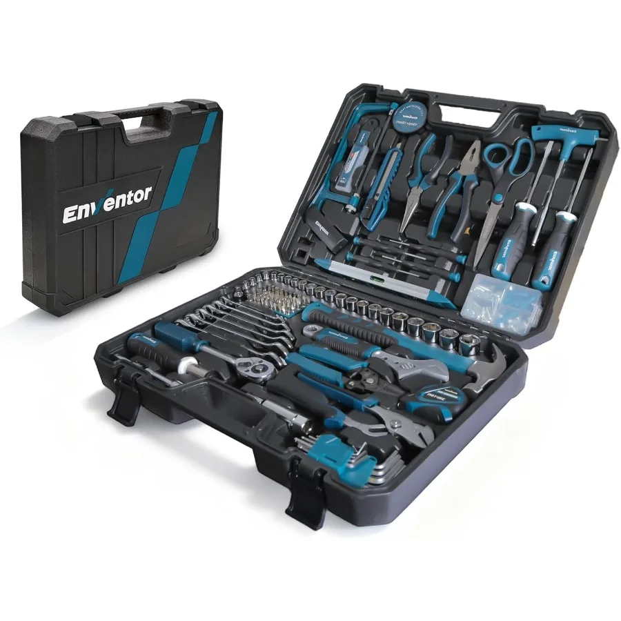 

Tool Set 220-Piece Home Tool Kit with Toolbox Wrench and Hand Tools for Home Repairs Auto Maintenance DIY General Use