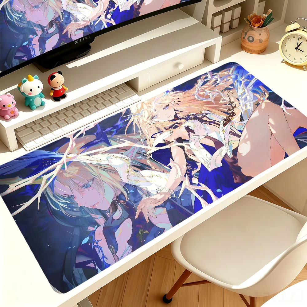 Cartethyia Wuthering Waves Mouse Pad Large Non-slip Lockedge Desktop Computer Desk Mat Keyboard MousePad Office Gamer Student