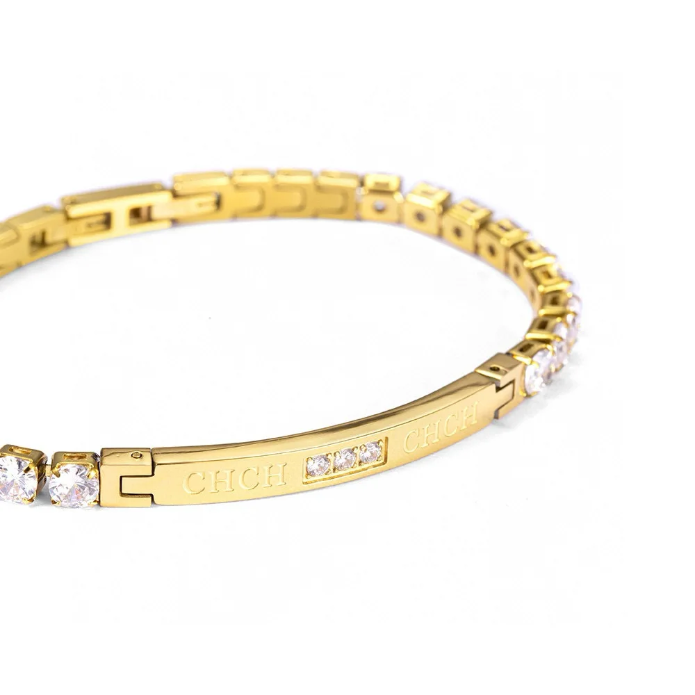 CHHC 2026 سوار الزركون النسائي الصغير، سلسلة تنس أنيقة وبسيطة، مجوهرات متراصة خفيفة الوزن، صندوق هدايا فاخر #4